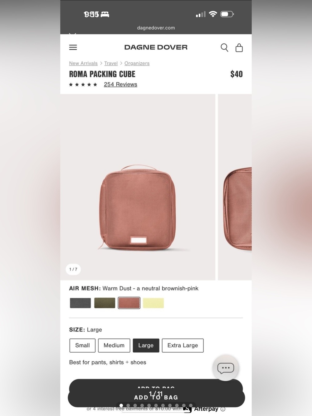 Dagne Dover Roma Packing Cube - Warm Dust